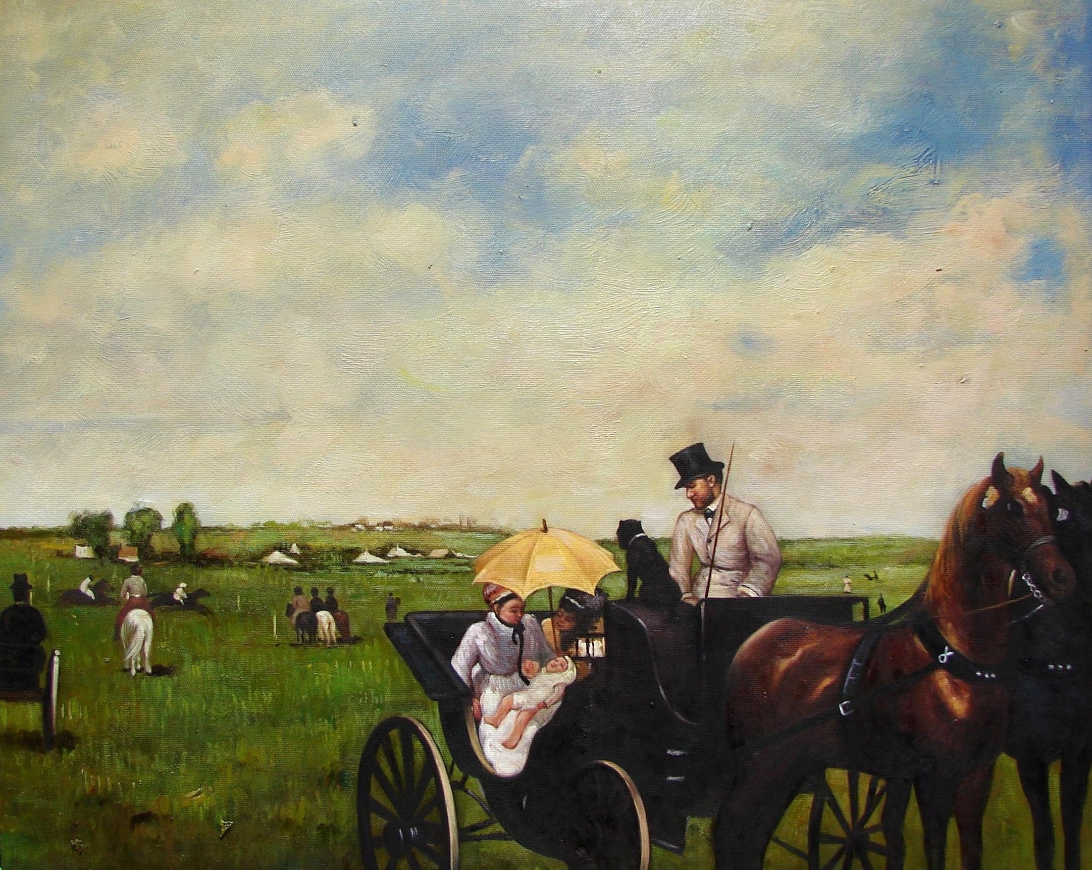 Landschaft & Häuser in Öl
